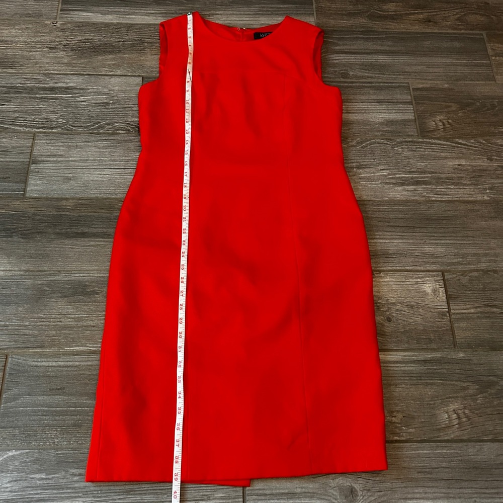 Kasper Red Sleeveless Sheath Dress Business Career Cocktail Classic Chic Size 8